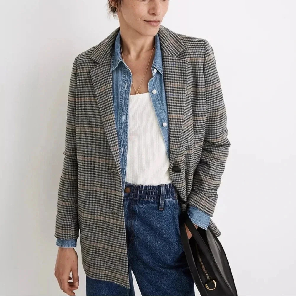 NWT Madewell Dorset Blazer in Bowne Plaid